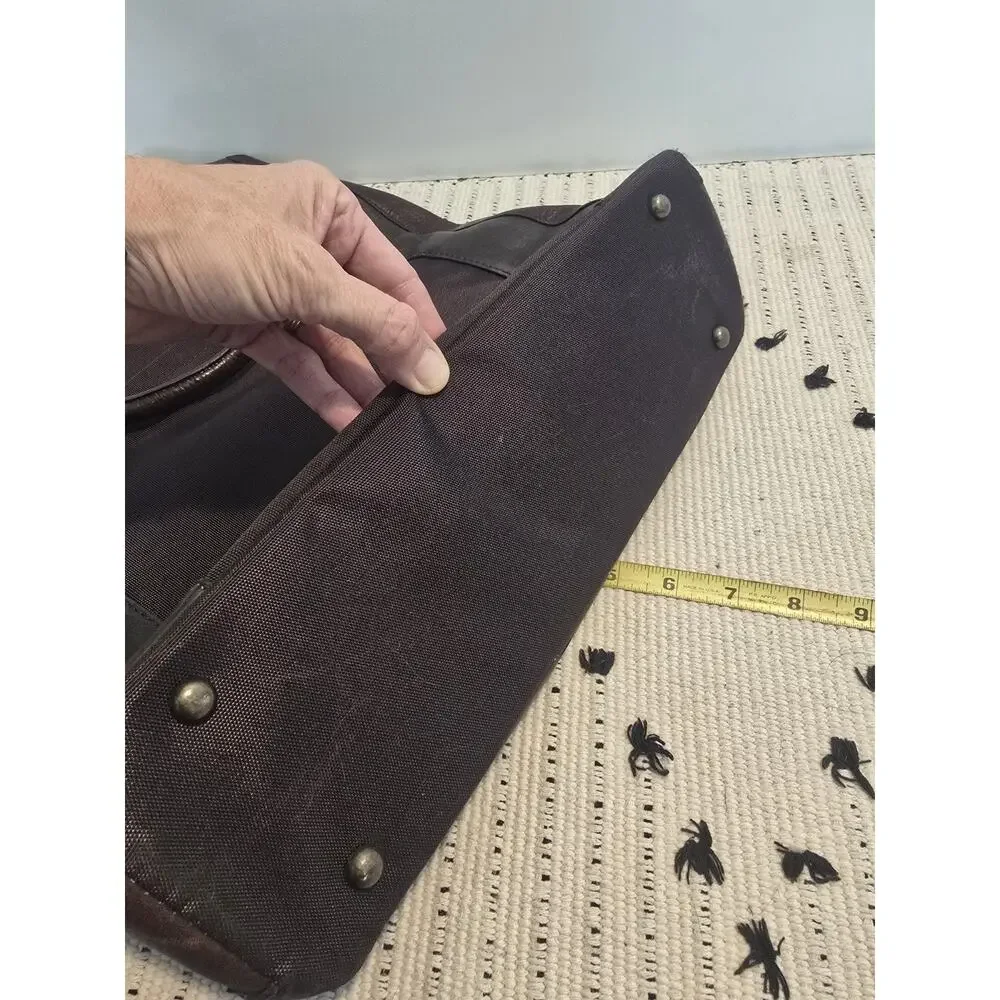 SOLO BAG BROWN Patina LEATHER LAPTOP BAG BRIEFCASE 15X15 quiet ivy tote pockets